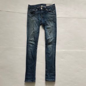 Rag & Bone 25 Blue Jeans Denim Skinny 5 pocket zipper fly Very Good Condition